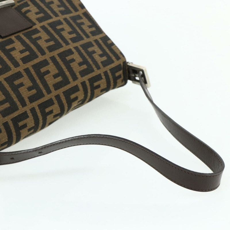 【日本直送】FENDI Zucca帆布Mamma Baguette單肩包 黑色棕色 正品 179060V-6