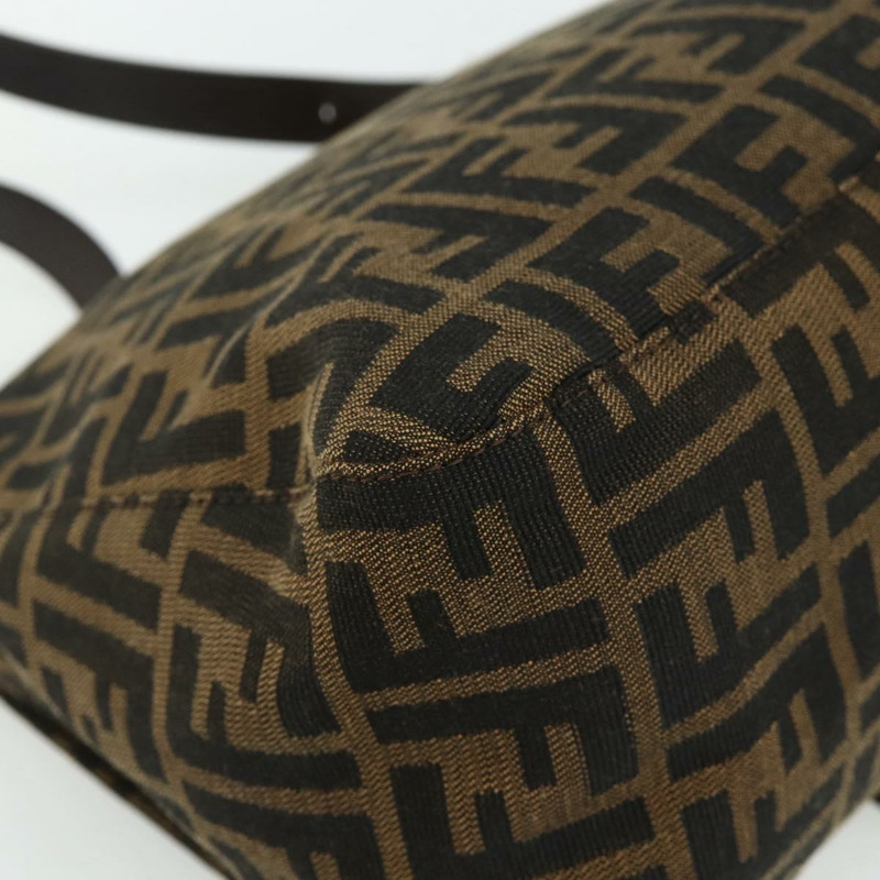 【日本直送】FENDI Zucca帆布Mamma Baguette單肩包 黑色棕色 正品 179060V-16
