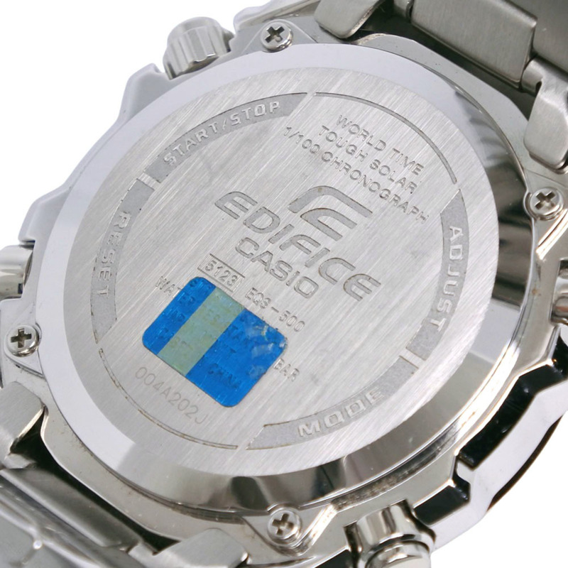 卡西歐 Edifice EQS-500 不鏽鋼計時腕錶，灰色錶盤，男款-8