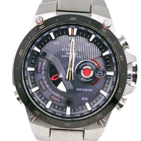 卡西歐 Edifice EQW-A1000DB-1AJF 不鏽鋼黑色太陽能電波表，多指針模擬顯示，男錶