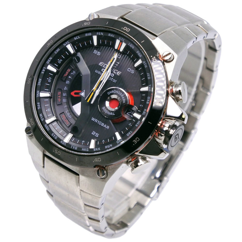 卡西歐 Edifice EQW-A1000DB-1AJF 不鏽鋼黑色太陽能電波表，多指針模擬顯示，男錶-1