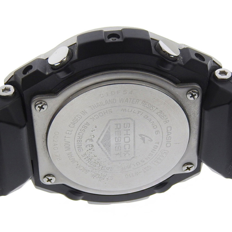 卡西歐 G-SHOCK GST-W110 手錶，不鏽鋼 x 橡膠錶帶，太陽能動力，電波校時，指針/數字雙顯，黑色錶盤，男錶-5