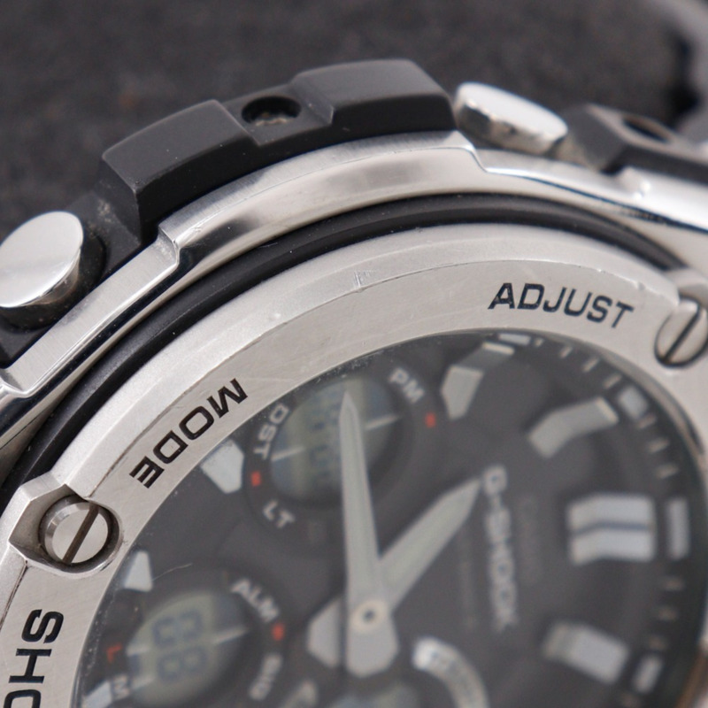 卡西歐 G-SHOCK GST-W110 手錶，不鏽鋼 x 橡膠錶帶，太陽能動力，電波校時，指針/數字雙顯，黑色錶盤，男錶-7