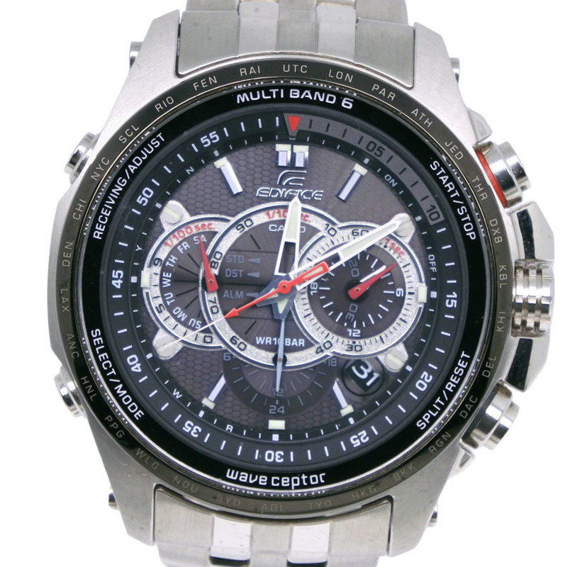卡西歐 Edifice Multi-Band 6 EQW-M710DB-1A2JF 不鏽鋼灰色太陽能電波計時腕錶 - 男士-0