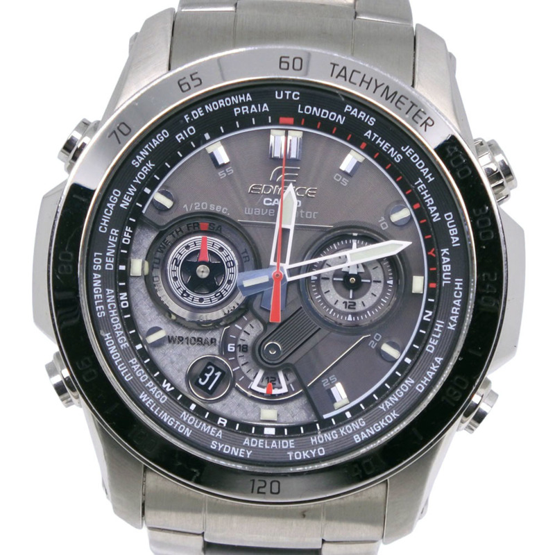 卡西歐 Edifice 多頻段 6 手錶 EQW-M1000D-1AJF 不鏽鋼灰色太陽能電波計時錶帶錶盤 - 男士-0