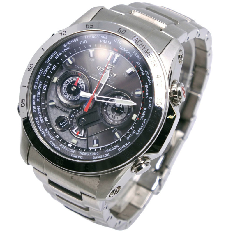 卡西歐 Edifice 多頻段 6 手錶 EQW-M1000D-1AJF 不鏽鋼灰色太陽能電波計時錶帶錶盤 - 男士-1