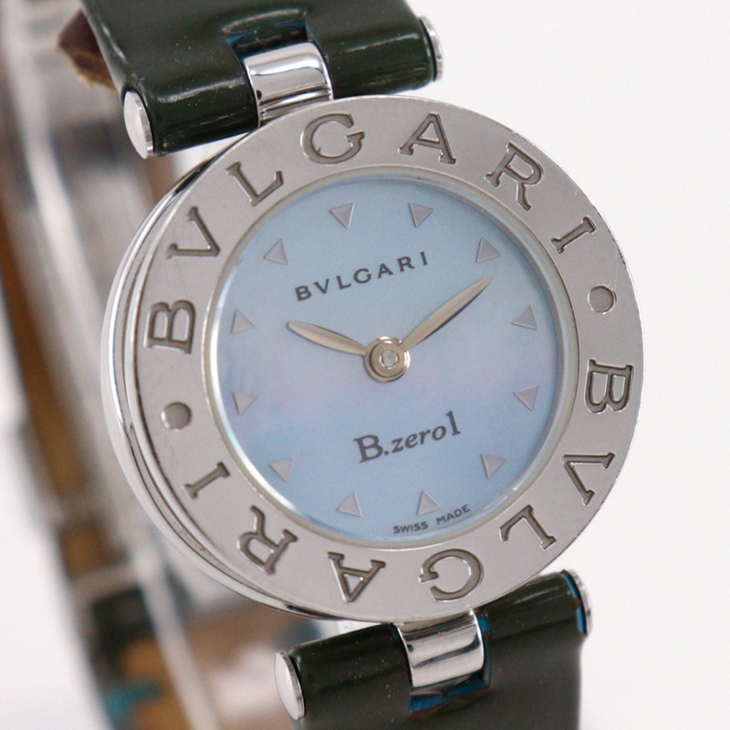 寶格麗 BVLGARI Bzero1 女士腕錶 BZ22S 不鏽鋼石英模擬藍色珍珠母貝錶盤-2