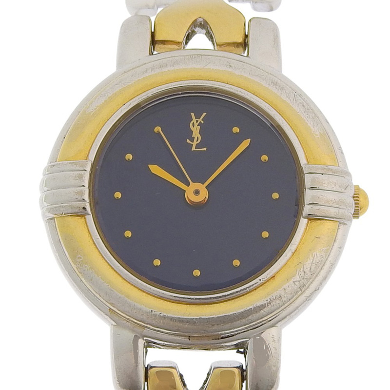 Yves Saint Laurent YVES SAINT LAURENT 腕錶 5430-F43089 不鏽鋼材質 日本製 石英模擬指針 藍色錶盤 女士款-0