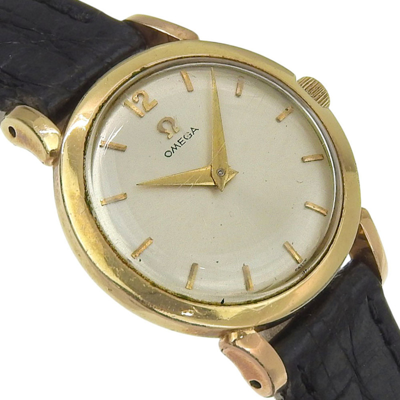歐米茄 (Omega) OMEGA 古董腕錶 Cal.244 鍍金 x 皮錶帶 手動上鍊 指針式 銀色錶盤 女士-2