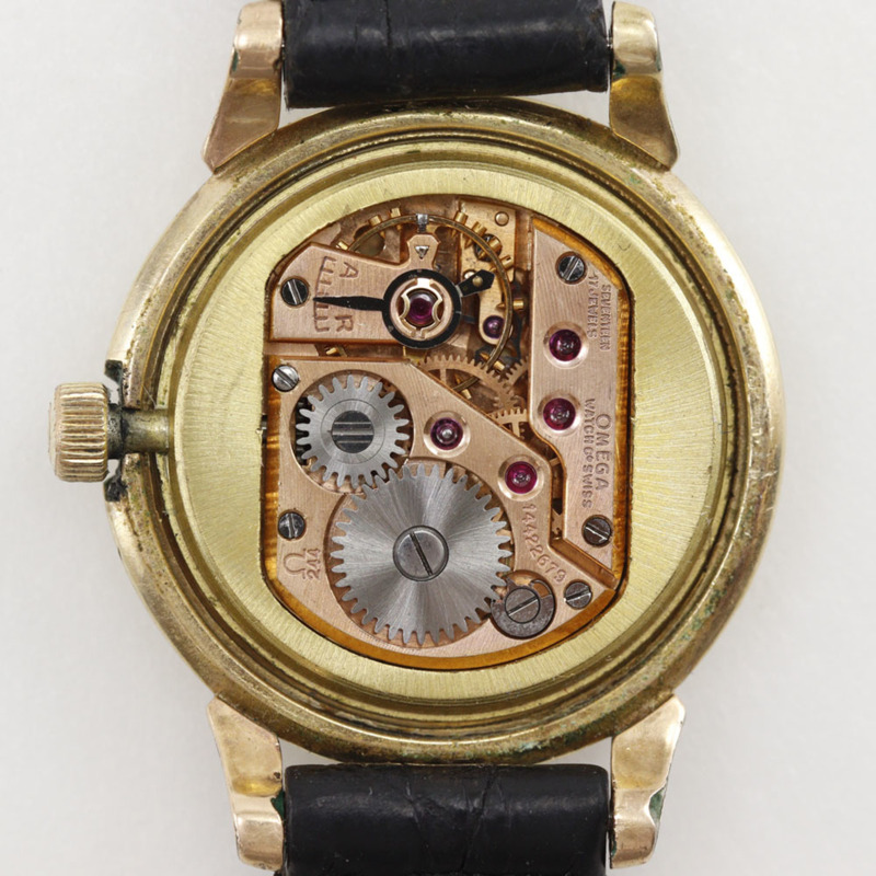 歐米茄 (Omega) OMEGA 古董腕錶 Cal.244 鍍金 x 皮錶帶 手動上鍊 指針式 銀色錶盤 女士-10