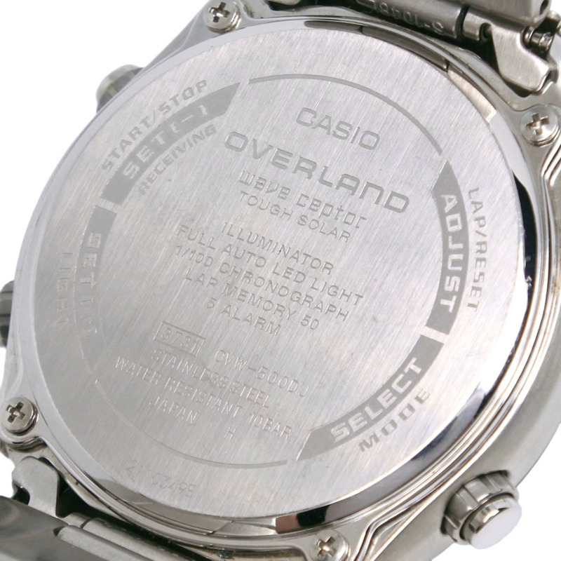 卡西歐 OVERLAND 數位類比雙顯手錶 OVW-500DJ-1AJF 不鏽鋼紫色太陽能電波校時計時男士手錶-7