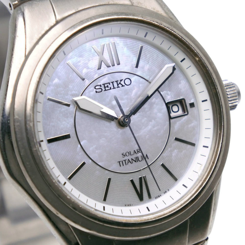 精工 SEIKO V145-0BA0 鈦金屬模擬腕錶，珍珠母貝錶盤 - 男士-2