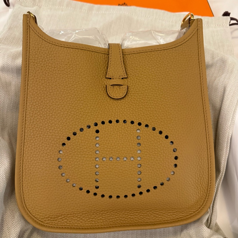 💖Hermes Evelyne23 餅乾色金釦💖 全新全配-3