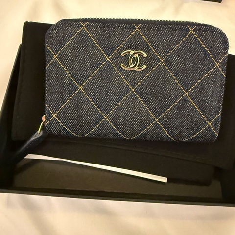 💖Chanel 牛仔 零錢包 一般尺寸💖 全新全配