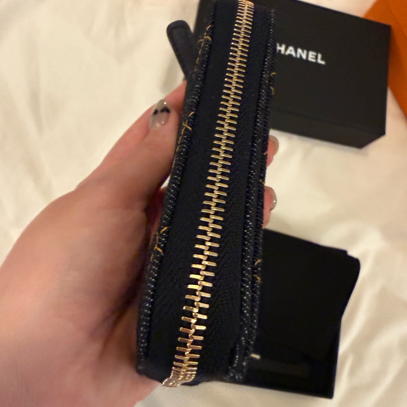 💖Chanel 牛仔 零錢包 一般尺寸💖 全新全配-1