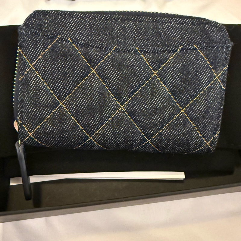 💖Chanel 牛仔 零錢包 一般尺寸💖 全新全配-3