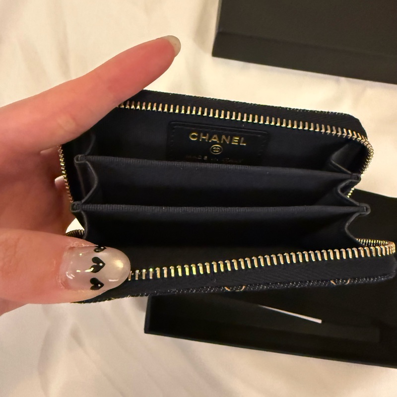 💖Chanel 牛仔 零錢包 一般尺寸💖 全新全配-4