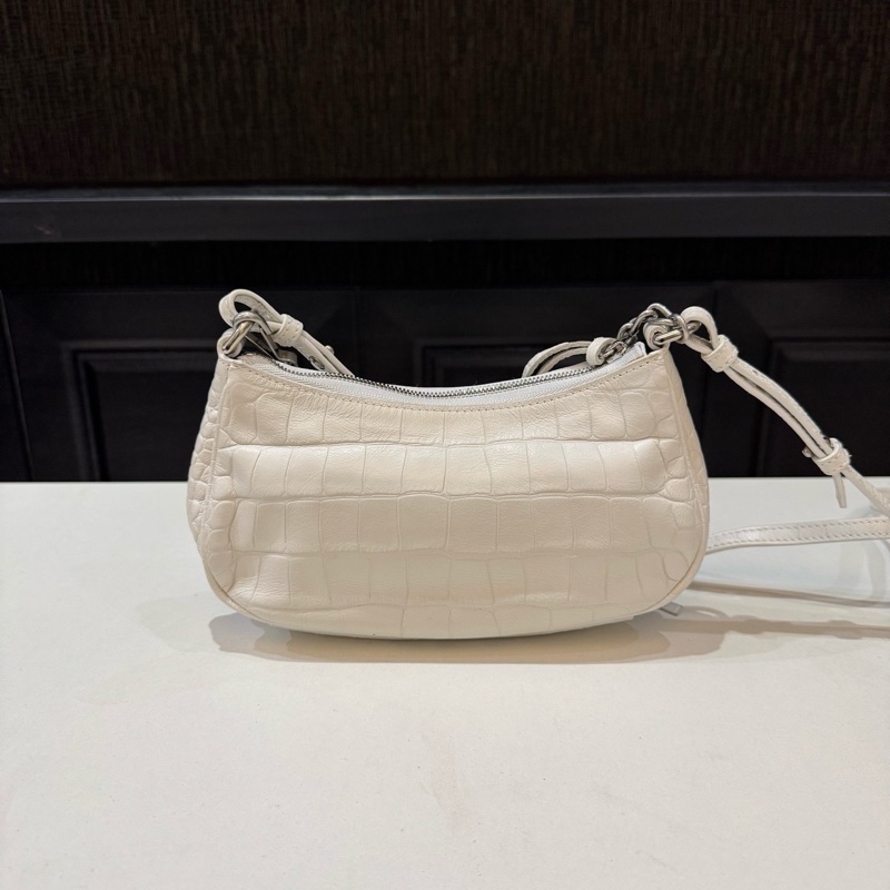 巴黎世家/Balenciaga LE CAGOLE 白色單肩包斜挎包 銀色五金-7