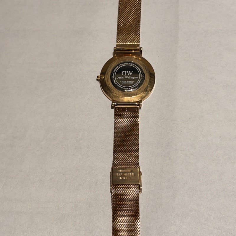 【正品】Daniel Wellington DW Petite 玫瑰金金屬編織腕錶 (黑面/32mm)-1