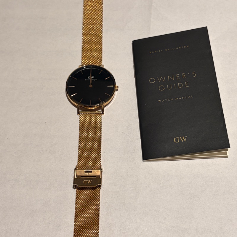 【正品】Daniel Wellington DW Petite 玫瑰金金屬編織腕錶 (黑面/32mm)-15