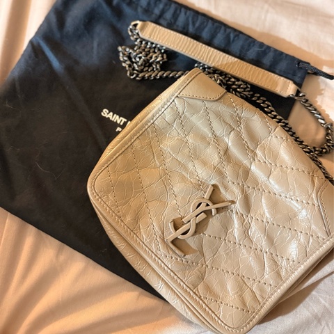 YSL Niki mini 聖羅蘭 奶茶色斜背包
