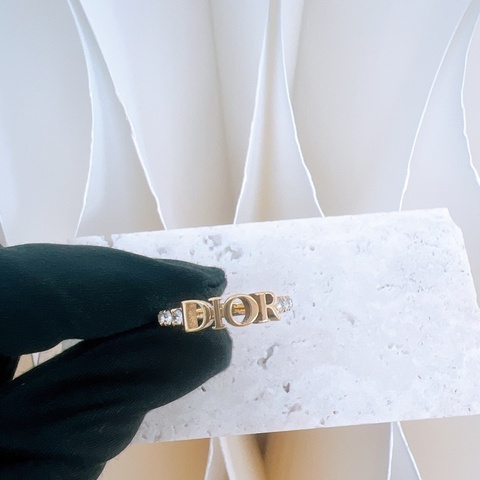 Dior diorevolution 金色水鑽戒指 M碼