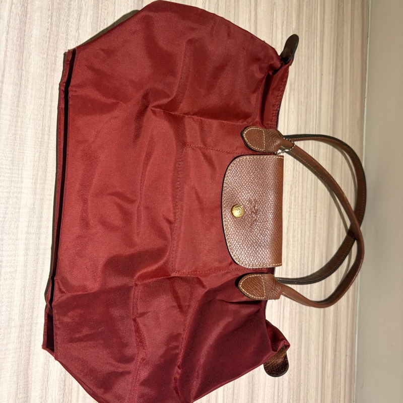 Longchamp Le Pliage 經典尼龍摺疊包 紅色 二手-5