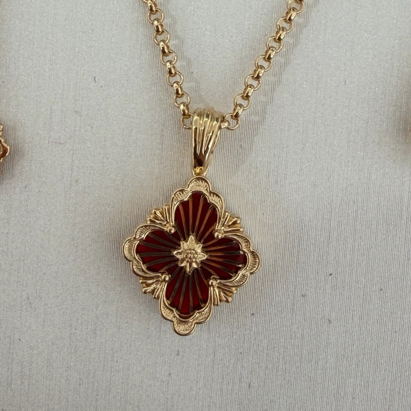 Buccellati 布契拉提OPERA TULLE吊墜歌劇院系列18k黃金紅琺瑯小號項鍊 25年-4