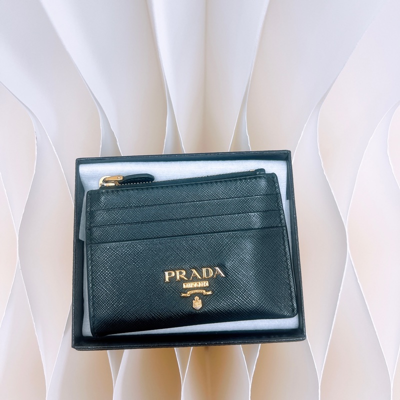 prada 黑色拉鏈短夾/零錢包-0