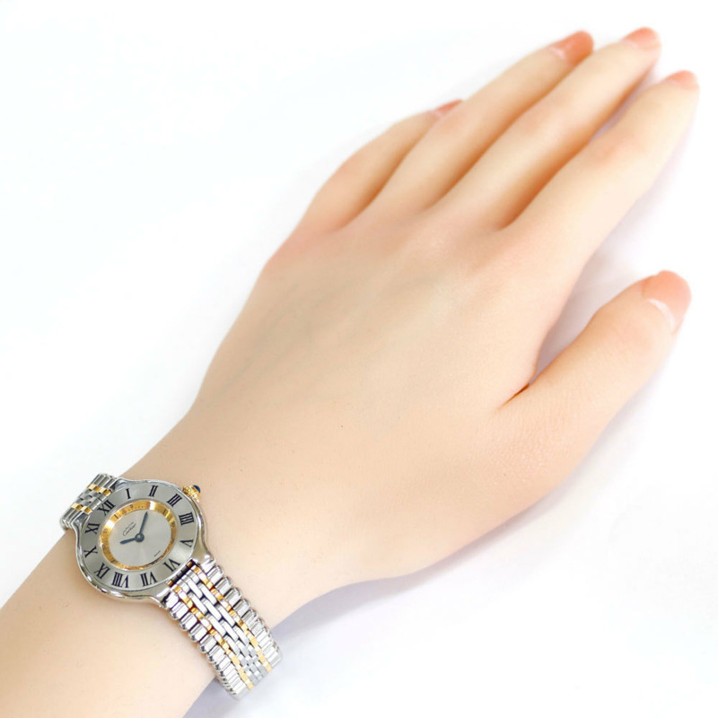 卡地亞 Must 21 Vingt-et-un 腕錶，不鏽鋼 1340 石英女士腕錶 CARTIER-1