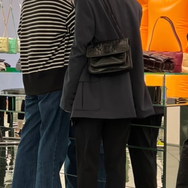 Saint Laurent Baby Niki 黑鱷魚壓紋 黑鏈條 有D扣-9