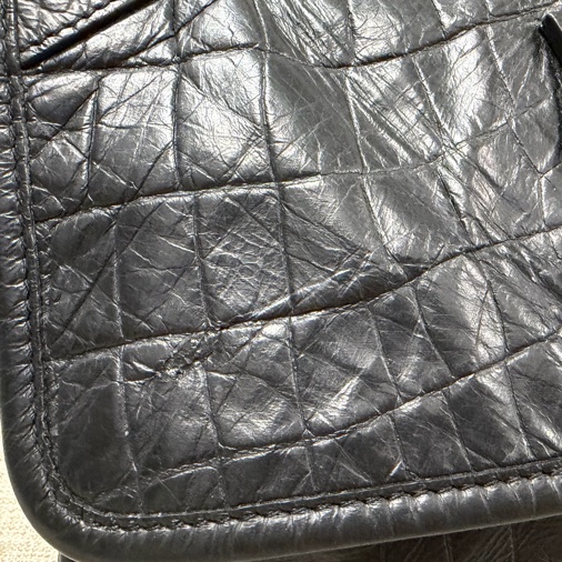 Saint Laurent Baby Niki 黑鱷魚壓紋 黑鏈條 有D扣-10