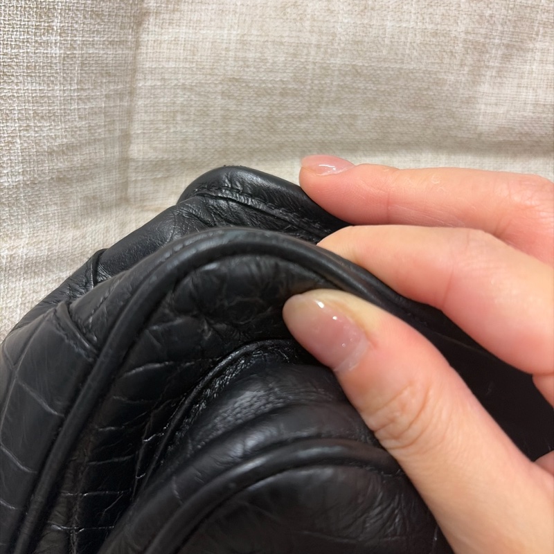 Saint Laurent Baby Niki 黑鱷魚壓紋 黑鏈條 有D扣-11