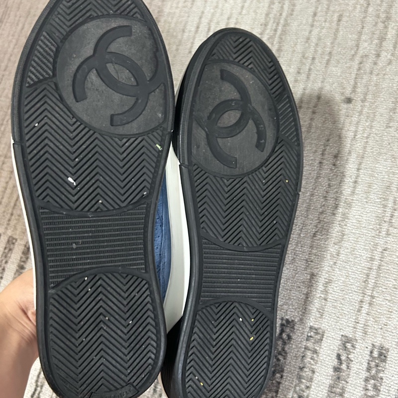 CHANEL香奈兒霧霾藍麂皮板鞋36.5。 無配件 單品-5