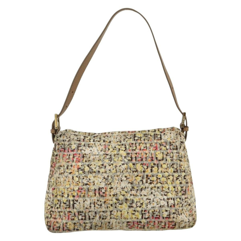 【日本直送】FENDI Zucchino帆布Mamma Baguette肩背包 米色 金色 正品 159330SAV-1