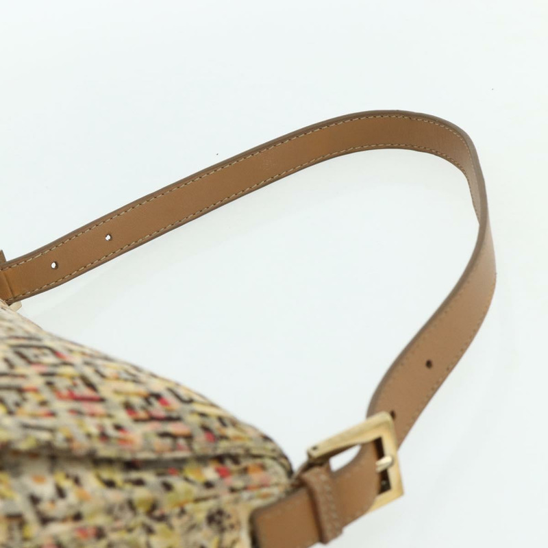 【日本直送】FENDI Zucchino帆布Mamma Baguette肩背包 米色 金色 正品 159330SAV-7