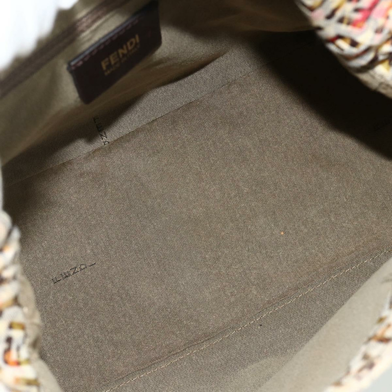 【日本直送】FENDI Zucchino帆布Mamma Baguette肩背包 米色 金色 正品 159330SAV-10