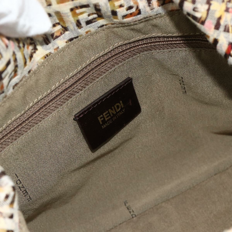 【日本直送】FENDI Zucchino帆布Mamma Baguette肩背包 米色 金色 正品 159330SAV-16
