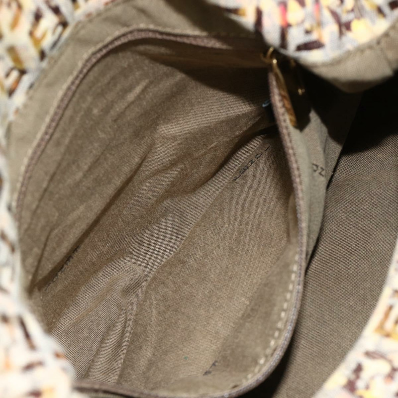 【日本直送】FENDI Zucchino帆布Mamma Baguette肩背包 米色 金色 正品 159330SAV-20