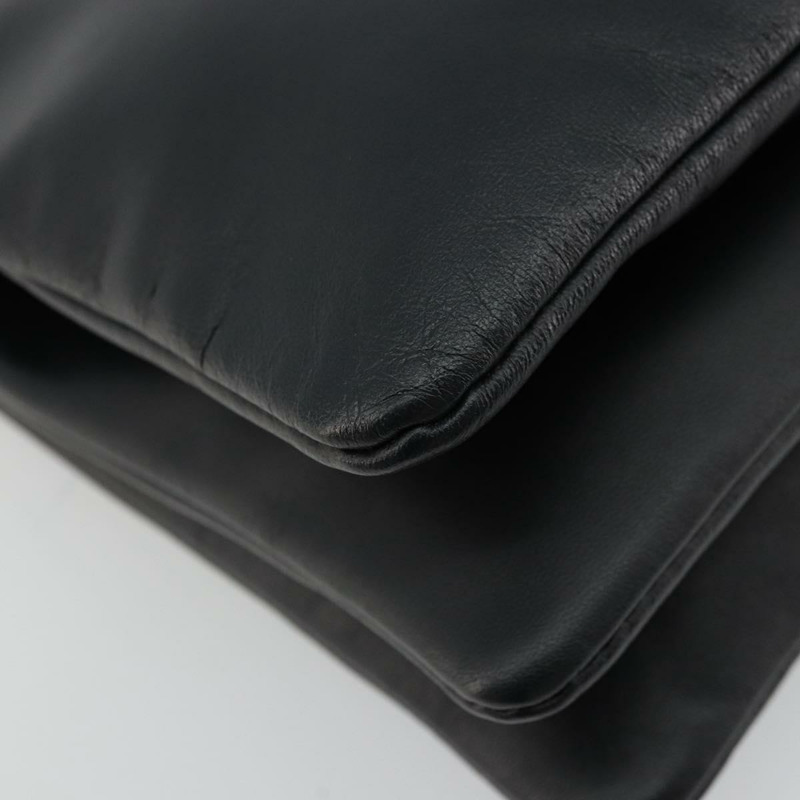 【日本直送】CELINE Trio 肩背包，黑色皮革，金色，正品，貨號 176915A-7