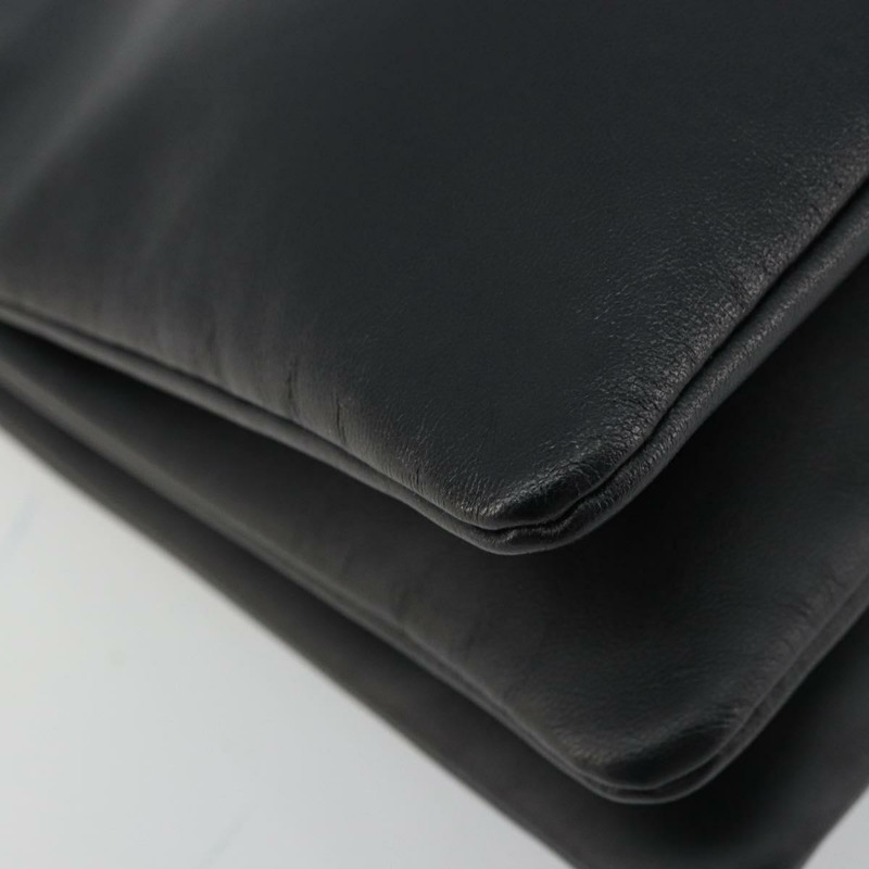 【日本直送】CELINE Trio 肩背包，黑色皮革，金色，正品，貨號 176915A-15