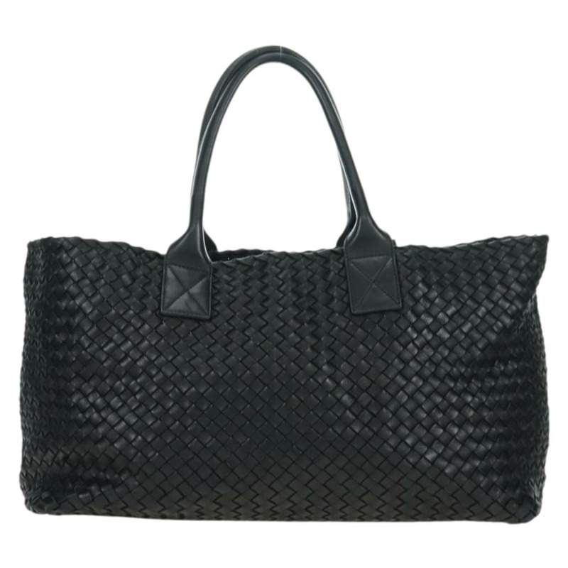 【日本直送】BOTTEGA VENETA INTRECCIATO Cabas MM 手提包，黑色皮革，貨號 115664，正品編號 176974SAV-1
