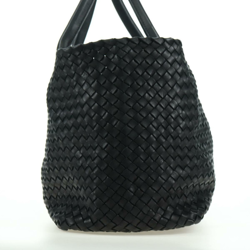 【日本直送】BOTTEGA VENETA INTRECCIATO Cabas MM 手提包，黑色皮革，貨號 115664，正品編號 176974SAV-2