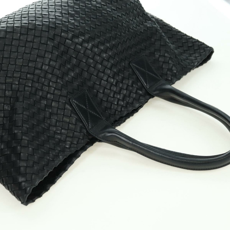 【日本直送】BOTTEGA VENETA INTRECCIATO Cabas MM 手提包，黑色皮革，貨號 115664，正品編號 176974SAV-5