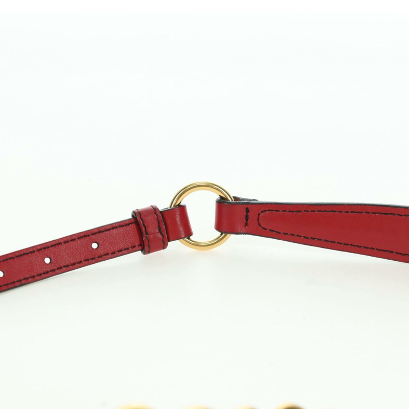 【日本直送】Miu Miu 鏈條大麗花單肩包 皮革 紅色 金色 正品 177448A-14