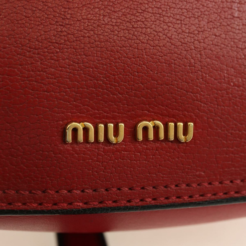 【日本直送】Miu Miu 鏈條大麗花單肩包 皮革 紅色 金色 正品 177448A-19