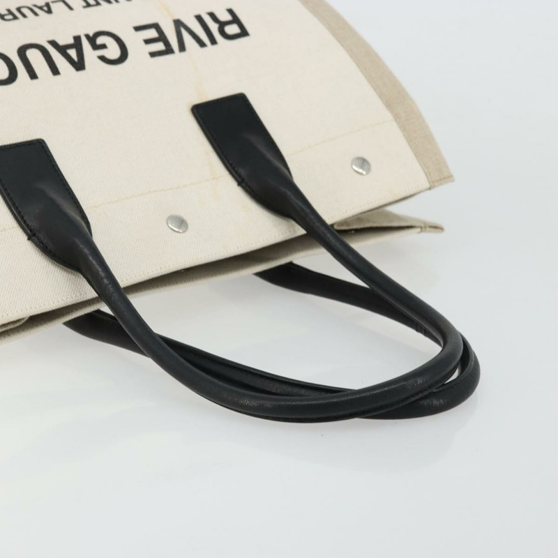 【日本直送】SAINT LAURENT Cabas Rive Gauche 包帆布米色銀色 123435 正品 BA12394A-6