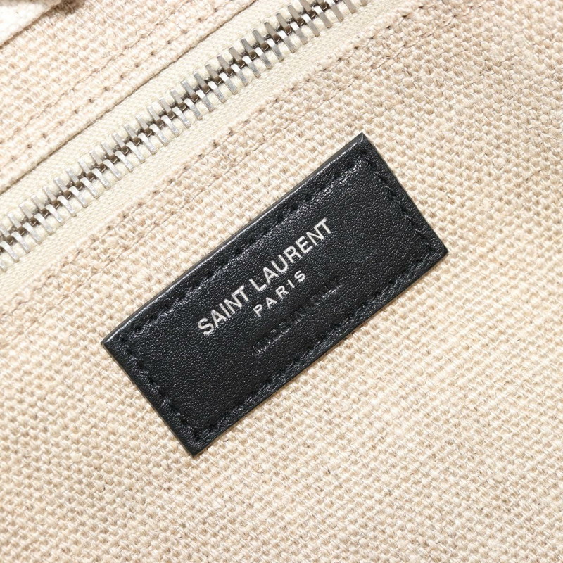 【日本直送】SAINT LAURENT Cabas Rive Gauche 包帆布米色銀色 123435 正品 BA12394A-18