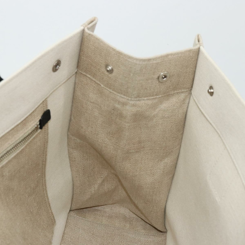 【日本直送】SAINT LAURENT Cabas Rive Gauche 包帆布米色銀色 123435 正品 BA12394A-19