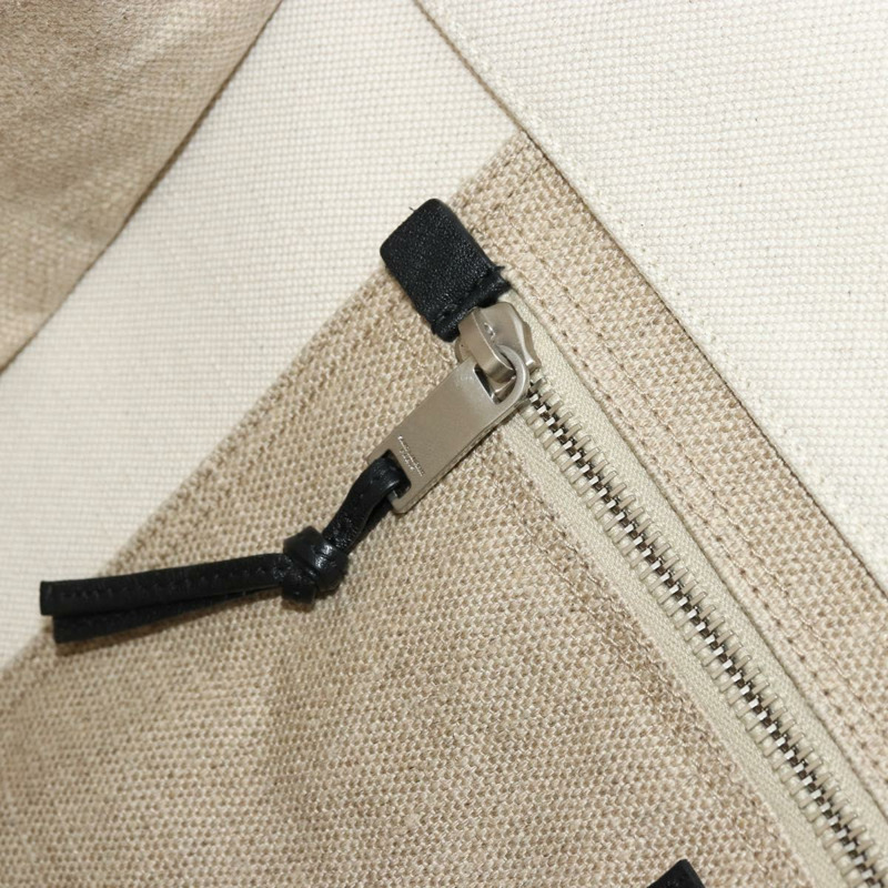 【日本直送】SAINT LAURENT Cabas Rive Gauche 包帆布米色銀色 123435 正品 BA12394A-21